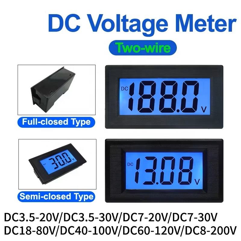 Mini Embedded DC Voltage Meter Two-wire LCD Digital Voltmeter Electric ...