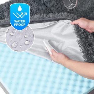 Foldable Square Adult <b>Dog</b> <b>Bed</b> Fashionable Solid Pattern Memory Foam Supportive Removable Washable Cover - Product Image 4