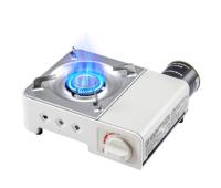 Réchaud à cassette portable ultra-fin à gaz avec valve magnétique pour une chaleur uniforme pour les bouillies et les soupes - Utilisation en camping-car/extérieur