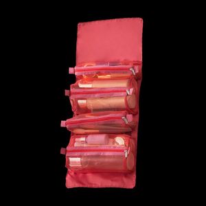 Trousse de toilette portable de grande capacité, trousse à cosmétiques de voyage en maille, sac de rangement détachable - Product Image 6