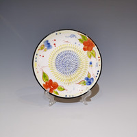 BESTCERA Assiette en céramique personnalisée pour broyer l'ail Râpe à ail ronde Assiette à gingembre en céramique Presse-ail Plat