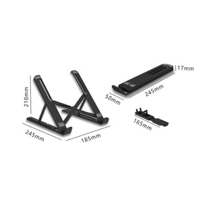 Support de tablette et de téléphone portable pliable 2 en 1 avec élévateur réglable, support de bureau portable, ventilateur de refroidissement - Product Image 5