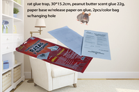 Piège à souris en gel le plus vendu avec papier de retrait, piège collant jetable et portable pour souris, plaque de colle anti-nuisibles