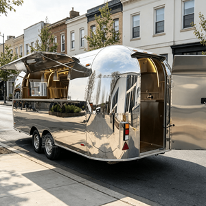 Food Concession Trailers Caravan Coffee Van Cart Stainless Steel Mobile Kitchen Ice Cream Truck Fully Equipped Food Trailer - Product Image 1