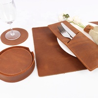 CHANGRONG Ensemble de tapis de table à manger de cuisine en cuir personnalisé personnalisé