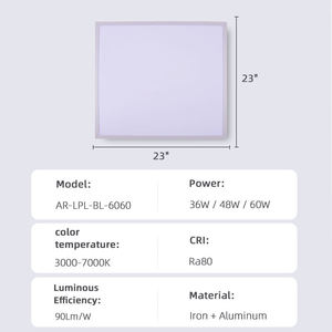 Éclairage de bureau, panneaux LED de plafond haute luminosité 60x60cm, lampe 2x2 2x4 pieds, panneau LED rétroéclairé - Product Image 5