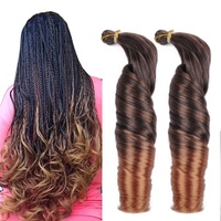 Extensions de cheveux synthétiques ondulés 150g, style poney, boucles en spirale lâches, pour tresses, boucles françaises