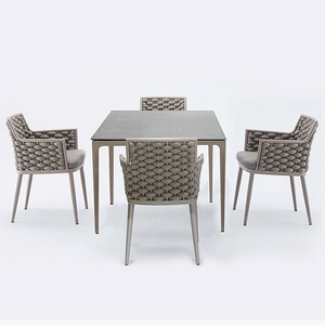Lujo moderno cuerda tejida al aire libre mesa de comedor y sillas conjunto de muebles de exterior para Hotel Resort Villa jardín conjunto de muebles de exterior - Product Image 3