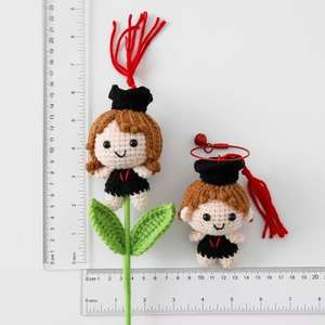 Llavero de rama de <span class=keywords><strong>flores</strong></span> de algodón hecho a mano-Serie de muñecas de graduación del padre fallecido Celebrar la escuela secundaria Navidad Año Nuevo - Product Image 4