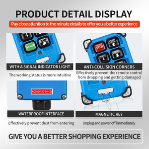 <span class=keywords><strong>Control</strong></span> remoto inalámbrico inteligente Industrial de 12V para grúa de elevación, interruptor de <span class=keywords><strong>Control</strong></span> de plástico, 1 transmisor, 1 receptor para CA - Product Image 6