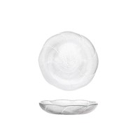 Bol de service moderne en verre festonné pour apéritifs, collations, bonbons, buffet de mariage, décoration de table de fête, plat à nourriture transparent