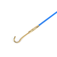 Kit de tire-câble en fibre de verre transparente de 4 mm bleu avec connecteurs en laiton pour le tirage de câbles dans les conduites murales