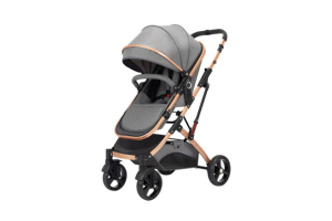 <span class=keywords><strong>Passeggino</strong></span> Pieghevole 2-in-1 in Lino e Oxford per Neonati con Telaio in Acciaio Inossidabile, Protezione Solare, Capacità di Carico 15kg - Product Image 4