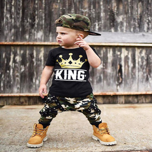Conjunto de Verano 2021 para Niños, Camiseta Negra de Manga Corta, Pantalones Casuales de Camuflaje, Ropa para Niños 2021 - Product Image 3