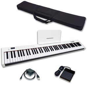 Piano digital portátil Wersi de 88 teclas con Bluetooth, altavoces incorporados, bolsa de transporte, enchufe estadounidense, batería y doble alimentación USB - Product Image 1