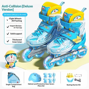 Patins à roulettes en ligne réglables à <span class=keywords><strong>quatre</strong></span> roues avec lumières, chaussures de patinage à roulettes bon marché pour garçons, filles et enfants - Product Image 6