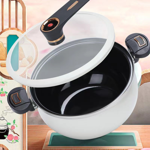 Nouvelle Cocotte à Soupe Grande Capacité, Compatible Induction et Gaz, Revêtement Antiadhésif en Pierre Médicale, Marmite à Pression en Fonte - Product Image 3