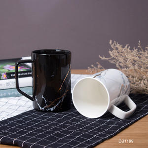 Tasses en céramique personnalisées avec impression sérigraphique à motif marbré pour cadeaux d'affaires - Product Image 5