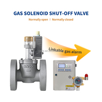 Katup penghenti darurat Gas elektromagnetik tertutup normal 220V/24V pengendali jarak jauh/detektor kebocoran Gas pengunci