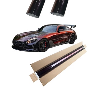 Độ Bóng Cao Cổ Phiếu Nhà Máy Pet Ppf Xe Bọc Vinyl Phim Tự Chữa Bệnh Không Khí Phát Hành Màu Sắc Thay Đổi Từ Streaming Màu Đen Để Quyến Rũ Màu Đỏ - Product Image 2