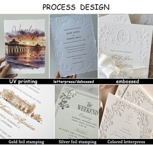 Tarjetas de Invitación de Boda Personalizadas de Lujo, con Corte y Grabado en Relieve, Impresas con Letterpress y Offset, Tarjetas de Felicitación para <span class=keywords><strong>Bodas</strong></span> - Product Image 6