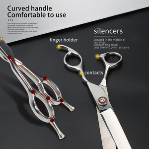 스테인리스 스틸 반려동물 강아지 미용 가위 업다운 커브 가위 날카로운 엣지 고양이 헤어 커팅 이발 도구 키트 - Product Image 6