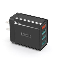 Bloc USB C d'usine EU-US 33W 4 ports, prise murale, bloc de charge rapide, PD+QC, adaptateur secteur multiport, chargeur USB C, type C