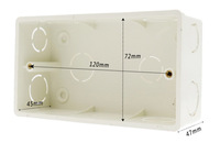 Boîte de jonction murale, cassette interne montée pour interrupteur tactile et prise standard de 146 mm x 86 mm