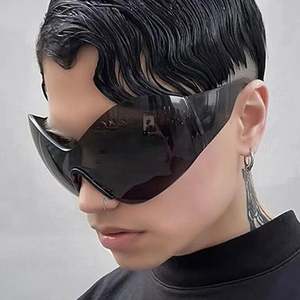 Gafas de Sol Personalizadas con Logotipo 2025, Gafas de Sol de Gran Tamaño para Hombre y Mujer, Estilo Y2K, Gafas Deportivas Punk, Gafas de Sol de Mariposa sin Montura para Mujer - Product Image 2