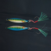 ALPHA 8cm 50g Leurre de jigging en plomb à coulée rapide avec yeux 3D, leurre métallique à lancer longue distance pour thon et bar.