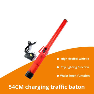Baton de sécurité routiè<span class=keywords><strong>re</strong></span> en plastique Rechargeable de 54cm LED lumiè<span class=keywords><strong>re</strong></span> clignotante Sifflet de surface non réfléchissante/Caractéristiques de signal pour le <span class=keywords><strong>trafic</strong></span> - Product Image 5