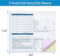 Blocco Ordini Riparazioni Auto Personalizzato Blu 8.5x11 Pollici, 3 Parti, Senza Carta Carbone, Formulare Fattura Servizio Automobilistico, Ordine di Lavoro Meccanico