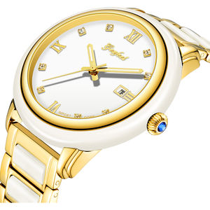 High Quality Luxury White Gold Diamond <b>Mechanical</b> Couple <b>Watches</b> Noble Design Natural White Jade Automatic <b>Watch</b> - Product Image 4