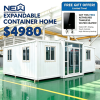 Maison conteneur extensible moderne de 20 pieds, spacieuse à l'intérieur, à aménagement ouvert, idéale pour les centres de villégiature