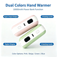 Calentador de Manos y Banco de Energía 2 en 1 de 10000mAh, Calentador Portátil con 3 Niveles de Temperatura, Pantalla Digital, Recargable Tipo-C