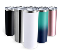 Tasses à café personnalisées en sublimation écologiques, modernes et luxueuses, gravées au laser, revêtement en poudre coloré, 20 oz, cadeaux d'affaires