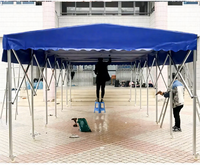 Abri de stockage mobile pliable en tissu imperméable avec cadre en acier pour parking et entrepôt, auvent pare-soleil