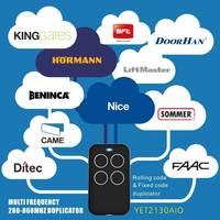 Control Remoto Universal YET2130 Multifrecuencia 280-868Mhz, Clon, Llavero ABS de 4 Botones para Puerta de Garaje