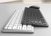 Conjunto de Teclado y Ratón Inalámbricos Recargables de 2.4G, Teclado y Ratón Bluetooth Ergonómicos Delgados para PC Portátil