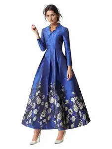 <span class=keywords><strong>Robe</strong></span> maxi en brocart bleu sur mesure, col en V, coupe évasée, grande taille, élégante, <span class=keywords><strong>pour</strong></span> <span class=keywords><strong>la</strong></span> mère <span class=keywords><strong>de</strong></span> <span class=keywords><strong>la</strong></span> mariée, tenue <span class=keywords><strong>de</strong></span> cérémonie, boutique <span class=keywords><strong>de</strong></span> couture - Product Image 4