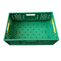 JOIN Caisse en plastique pliable et ventilée Green Mesh, empilable, pour le stockage des fruits et légumes