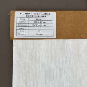 Tecido de Linho Liso 17s*21s/ 52*53/ 63'' Tecido de Linho Ecológico Não Tingido Tecido de Linho Natural Rústico - Product Image 5