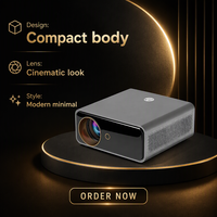 Projecteur intelligent portable Android 9 1080P avec haut-parleurs intégrés, compatible 3D, WiFi, LCD, 8 Go de stockage pour home cinéma