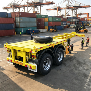 Promotion : Semi-<span class=keywords><strong>remorque</strong></span> squelette à 2 essieux pour le transport de conteneurs en Afrique, structure stable à cadre solide, compatible avec les conteneurs maritimes de 20 pieds - Product Image 5