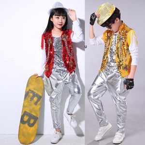 Ensemble 3 pièces Boys Ballroom Sequined <span class=keywords><strong>Modern</strong></span> <span class=keywords><strong>Jazz</strong></span> Hip Hop Dance Competition Costumes Kid Performance Stage wear Dancing Outfit - Product Image 6