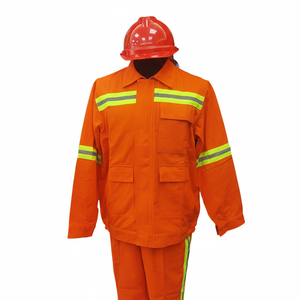 <span class=keywords><strong>Combinaison</strong></span> de sécurité uniforme avec logo OEM Protection haute visibilité Construction industrielle Soudage Combinaisons d'assainissement routier de style <span class=keywords><strong>pompier</strong></span> - Product Image 6