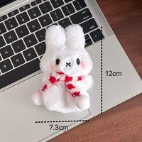 Pendentif de sac à dos et porte-clés en peluche Miffy le lapin, 12 cm, avec écharpe, en coton PP ultra doux, en forme de personnage de dessin animé mignon, pour machine à griffes, en promotion
