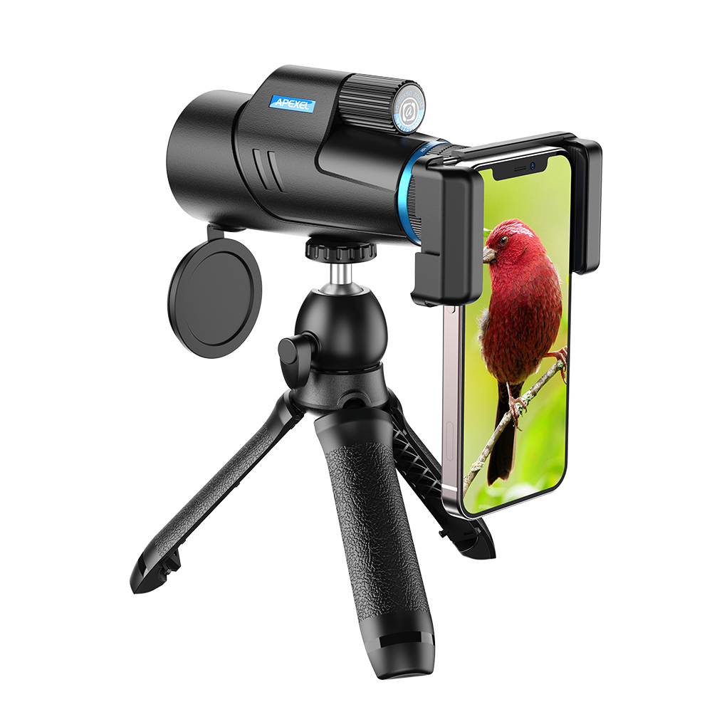 Монокулярный телескоп 10-20X50 для смартфонов, Монокуляр с мощным увеличением для взрослых со штативом и держателем телефона