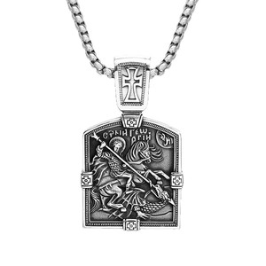 yunnique <b>Cross</b> Knight Pendant Tibetan Silver Men's Sweater <b>Chain</b> Gift Jewelry - Product Image 5
