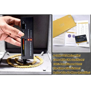 Collar <span class=keywords><strong>de</strong></span> Hip Hop Personalizado con Moissanita, Joyería VVS, <span class=keywords><strong>Plata</strong></span> <span class=keywords><strong>de</strong></span> Ley 925, Diamante Moissanita <span class=keywords><strong>de</strong></span> 20 mm, <span class=keywords><strong>Cadena</strong></span> Cubana Chapada en Oro Rosa <span class=keywords><strong>de</strong></span> 14K - Product Image 5